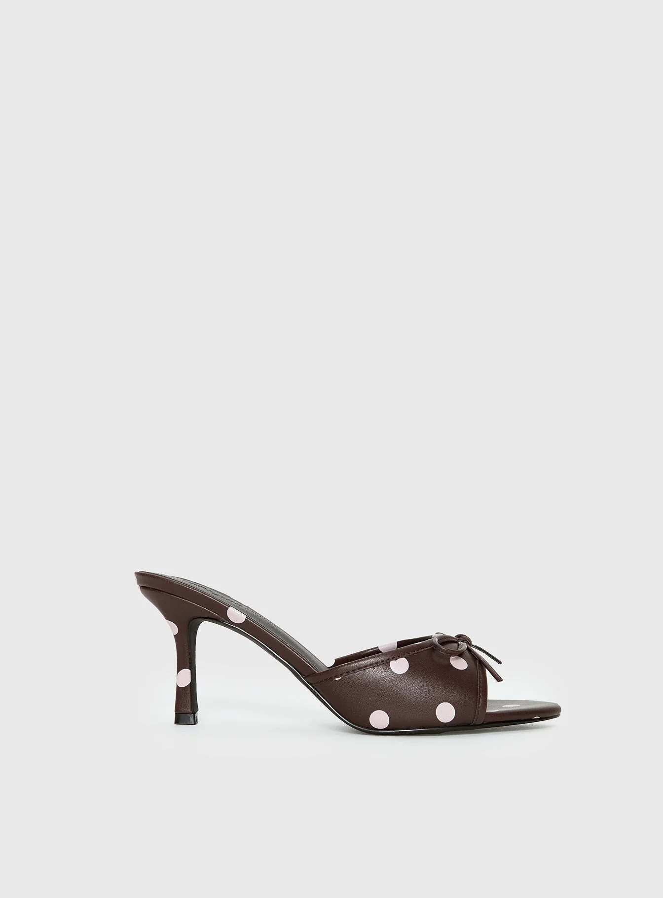 Etiquette Peep Toe Heels Brown / Pink Polka - Image 2