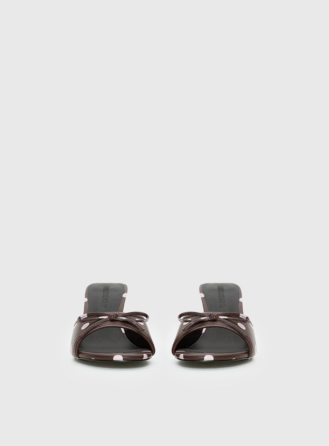Etiquette Peep Toe Heels Brown / Pink Polka - Image 3