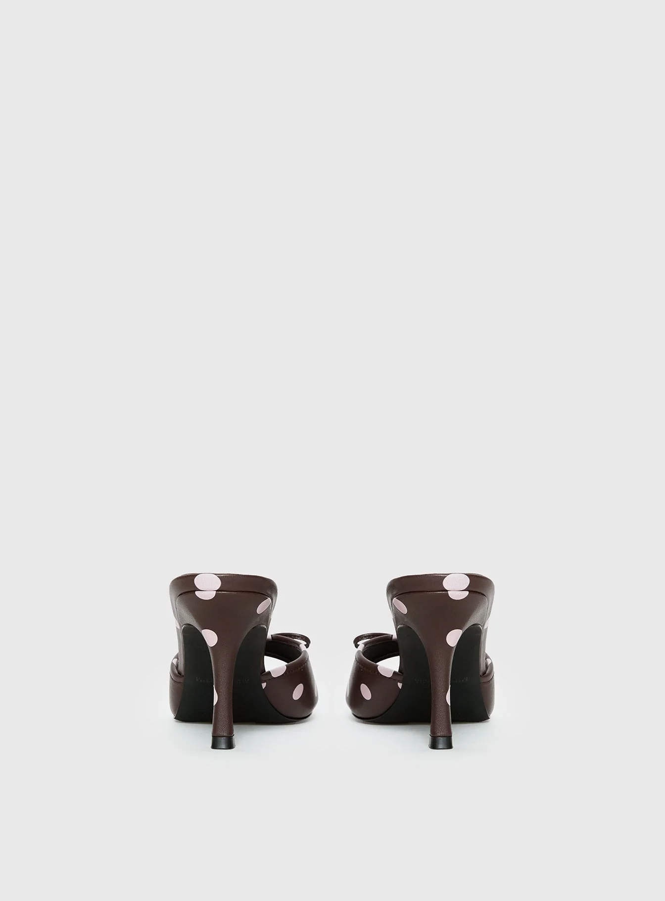 Etiquette Peep Toe Heels Brown / Pink Polka - Image 4