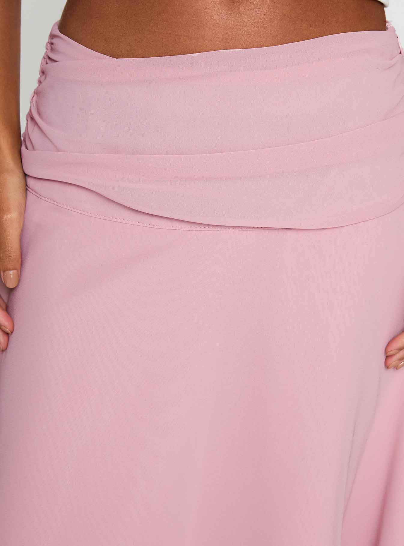 Evanescence Asymmetrical Midi Skirt Pastel Pink - Image 6