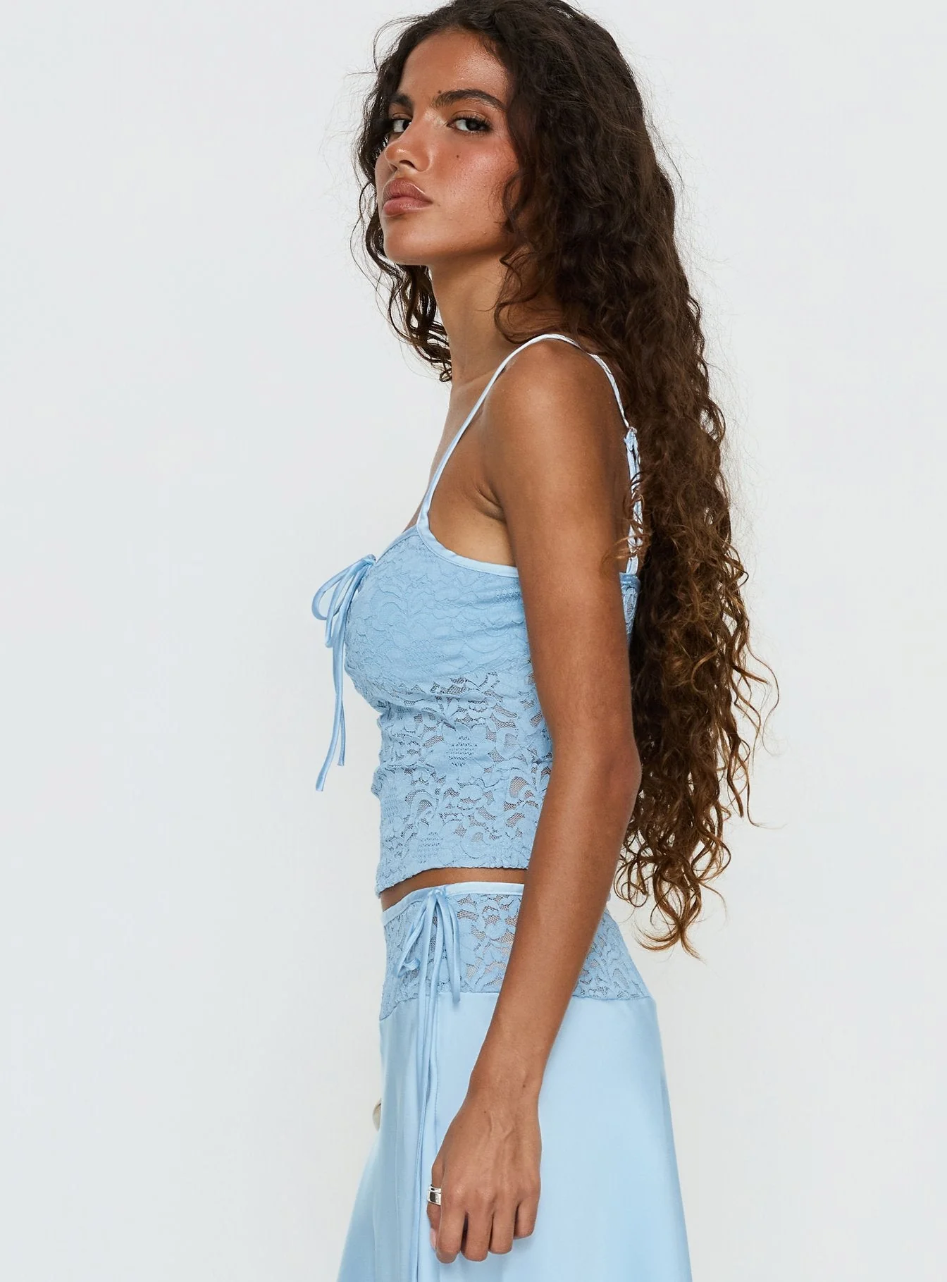 Evlin Lace Cami Top Blue - Image 4