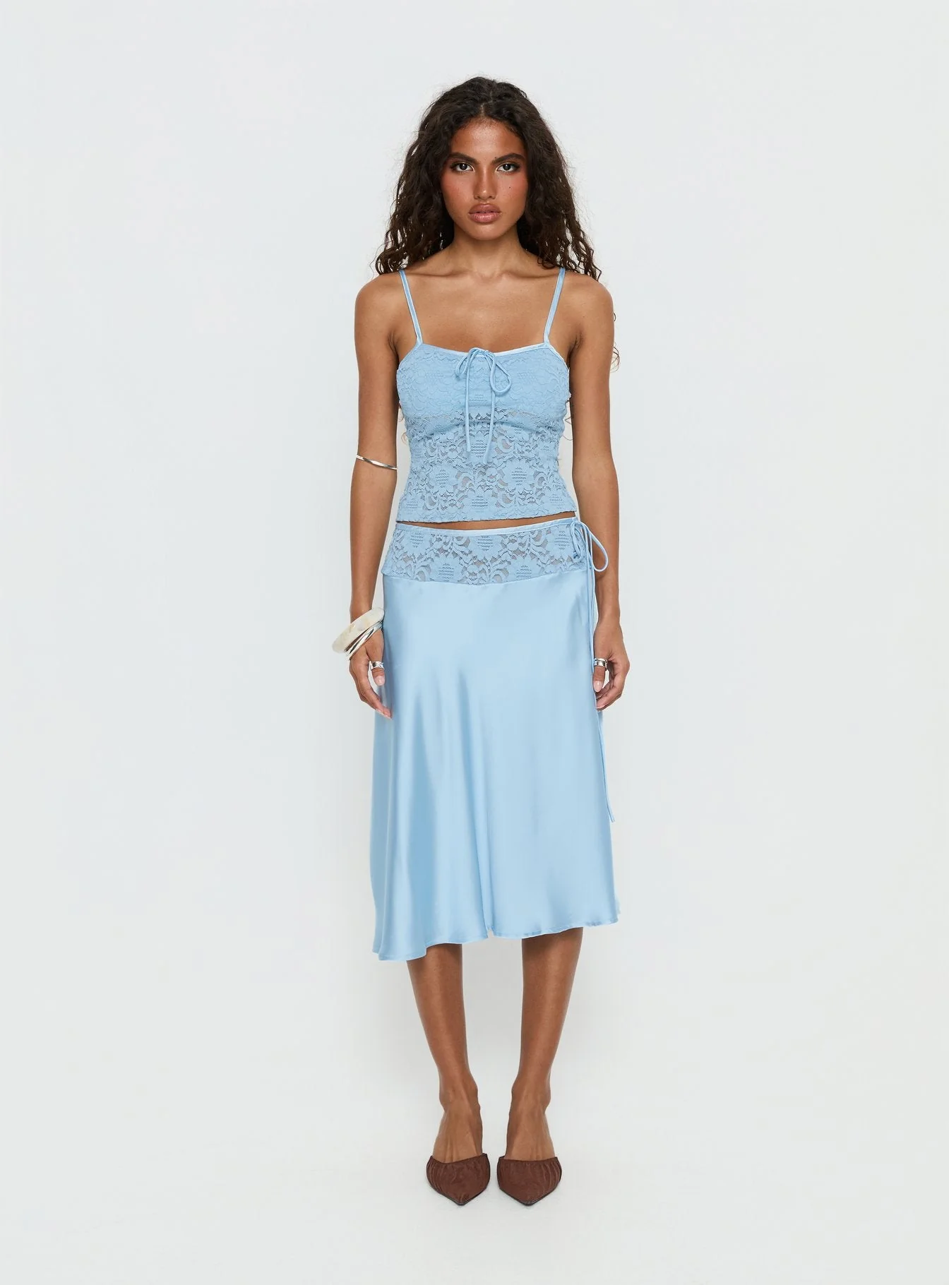 Evlin Lace Cami Top Blue - Image 7