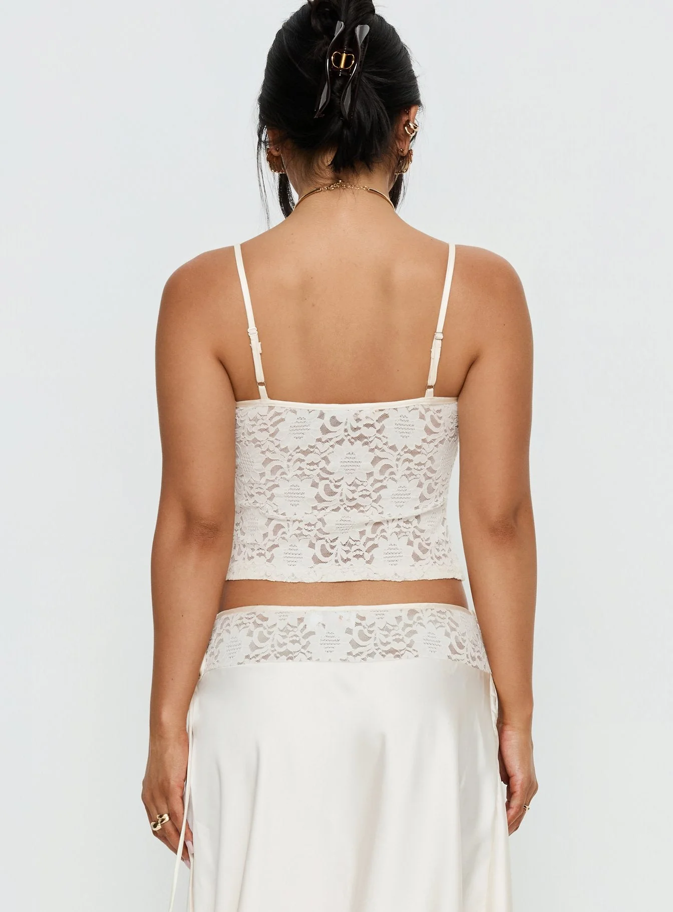 Evlin Lace Cami Top Cream - Image 5