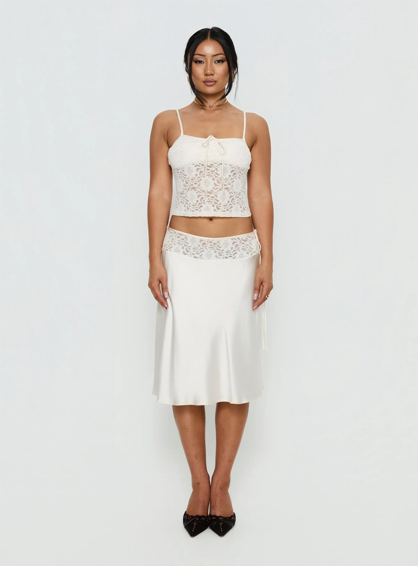 Evlin Lace Cami Top Cream - Image 7