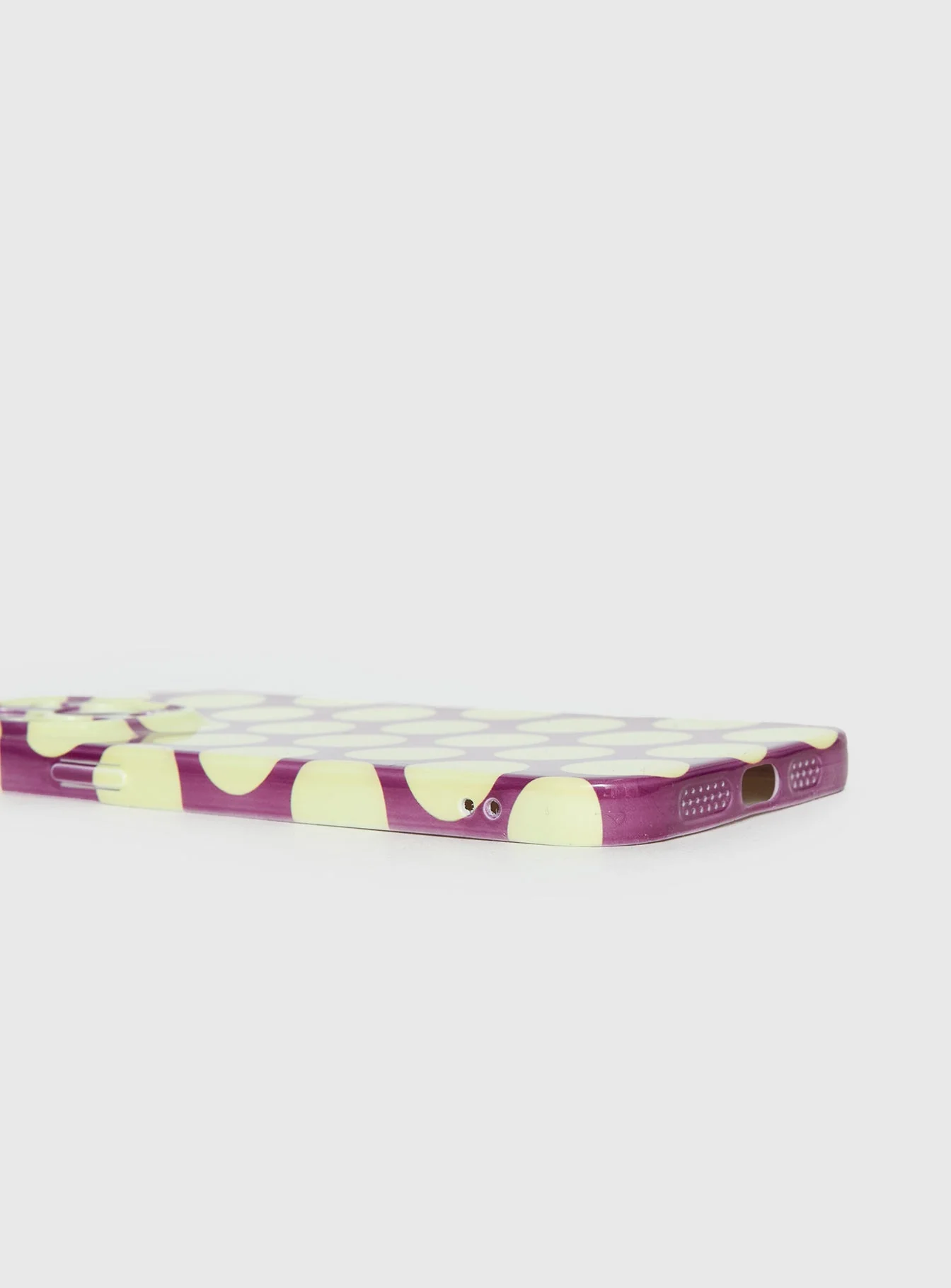 Evyna iPhone Case Yellow / Plum Polka Dot - Image 2