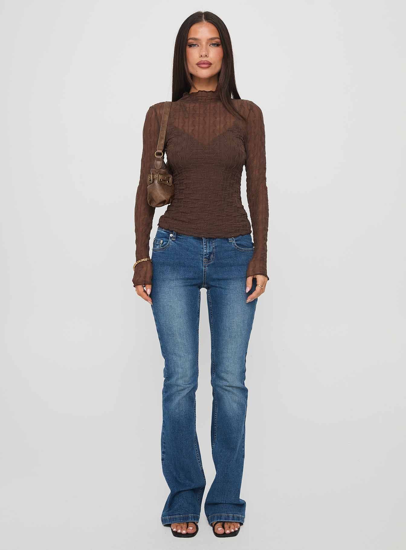 Fabiana Layered Long Sleeve Top Brown - Image 7