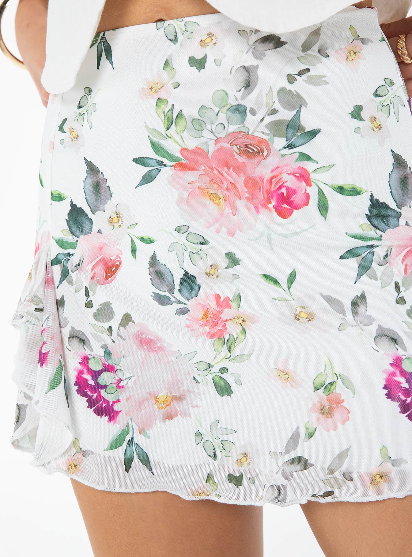 Fallen Roses Mini Skirt Multi - Image 6