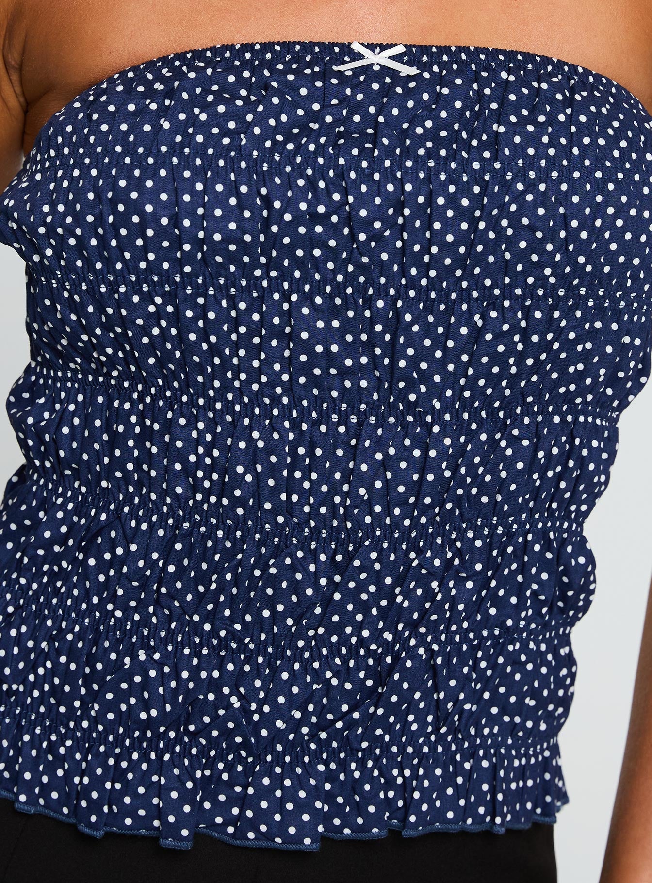 Fancy That Strapless Top Blue Polka - Image 6