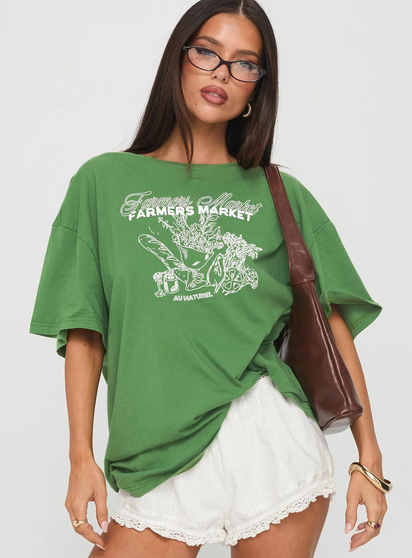 Farmers Market Oversized Graphic Tee Green - Image 2