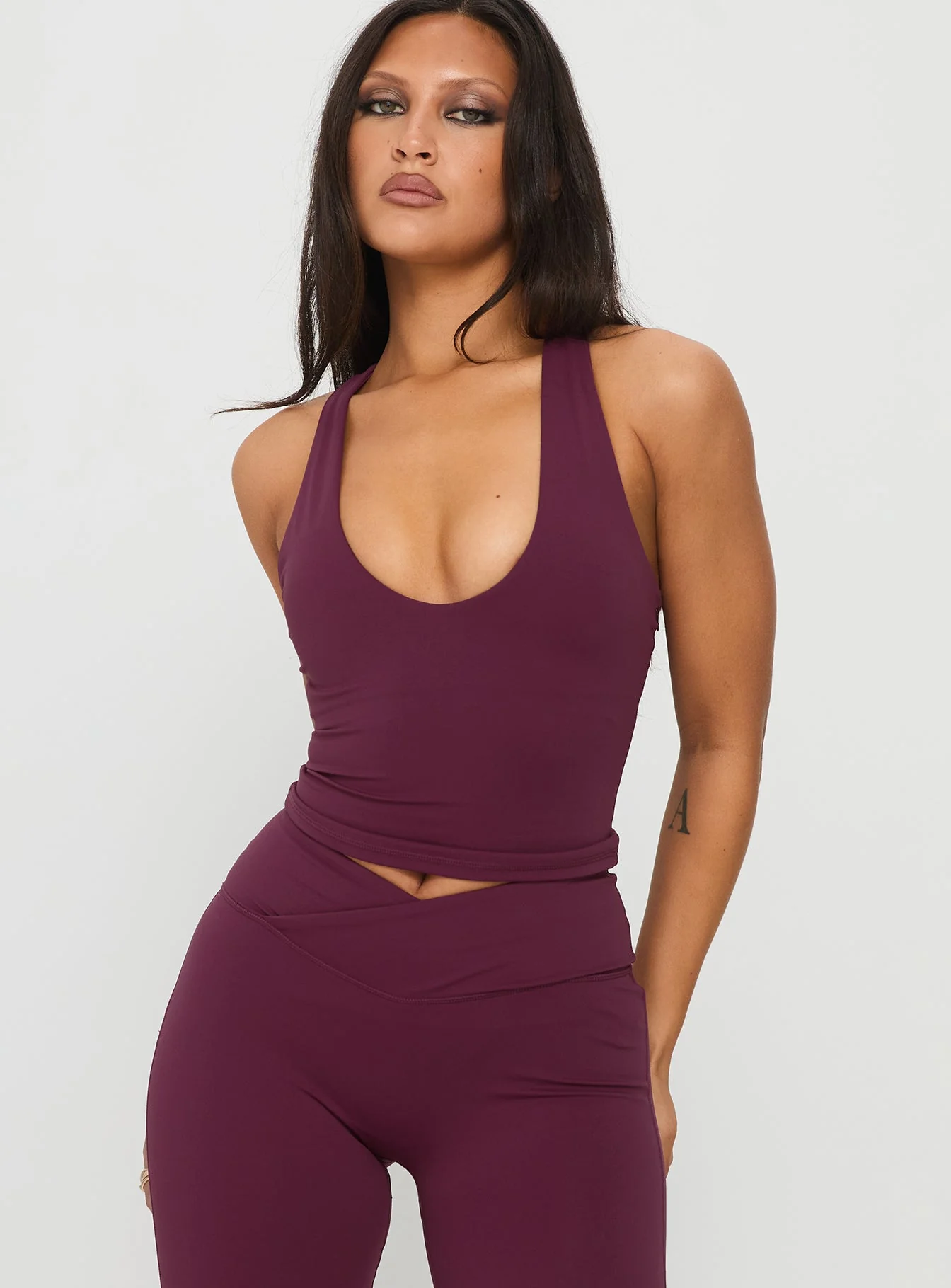 Fast Track Longline Active Tank Top Plum - Image 2