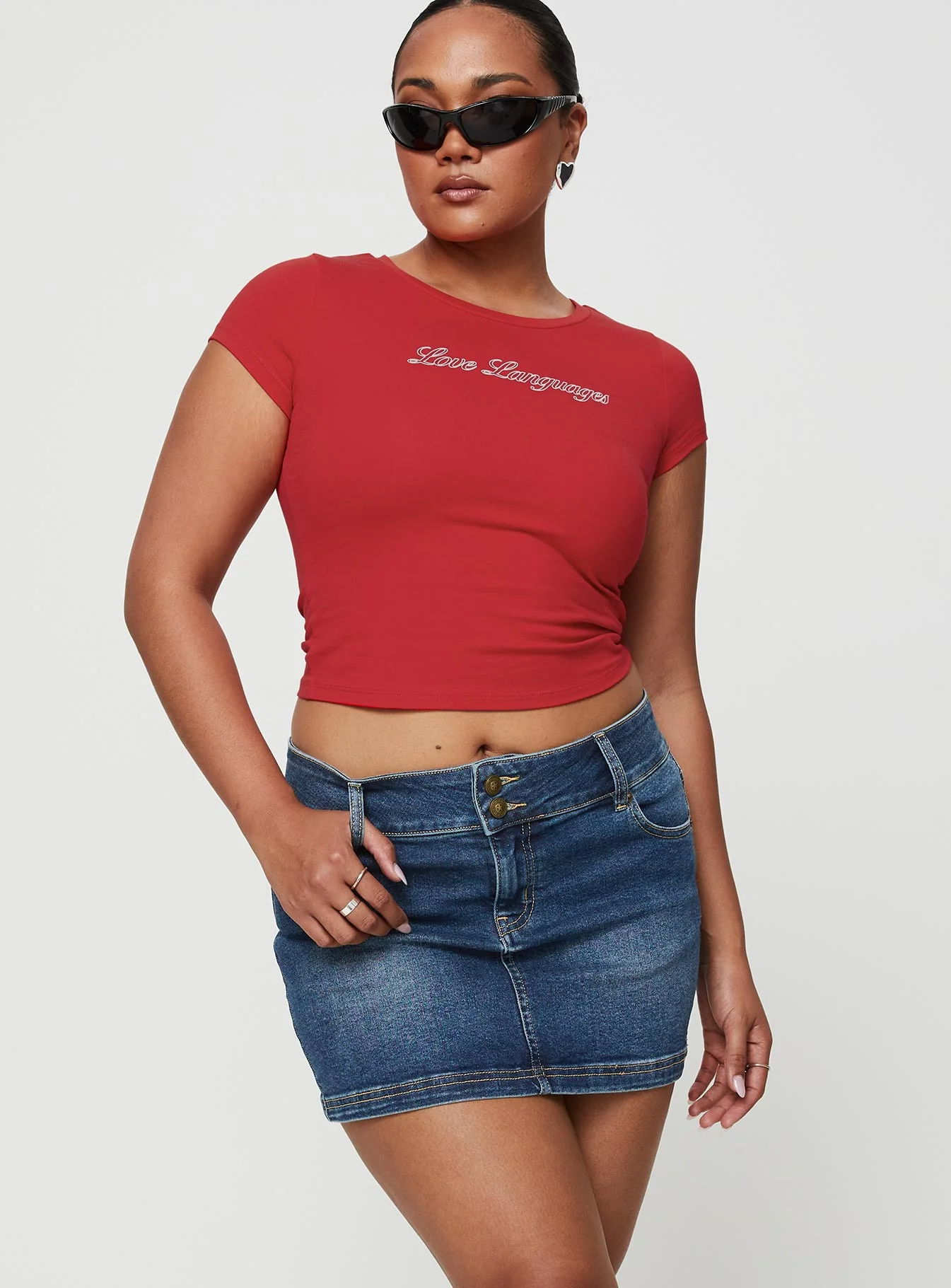 Faya Low Rise Mini Denim Skirt Vintage Dark Wash Tall - Image 6