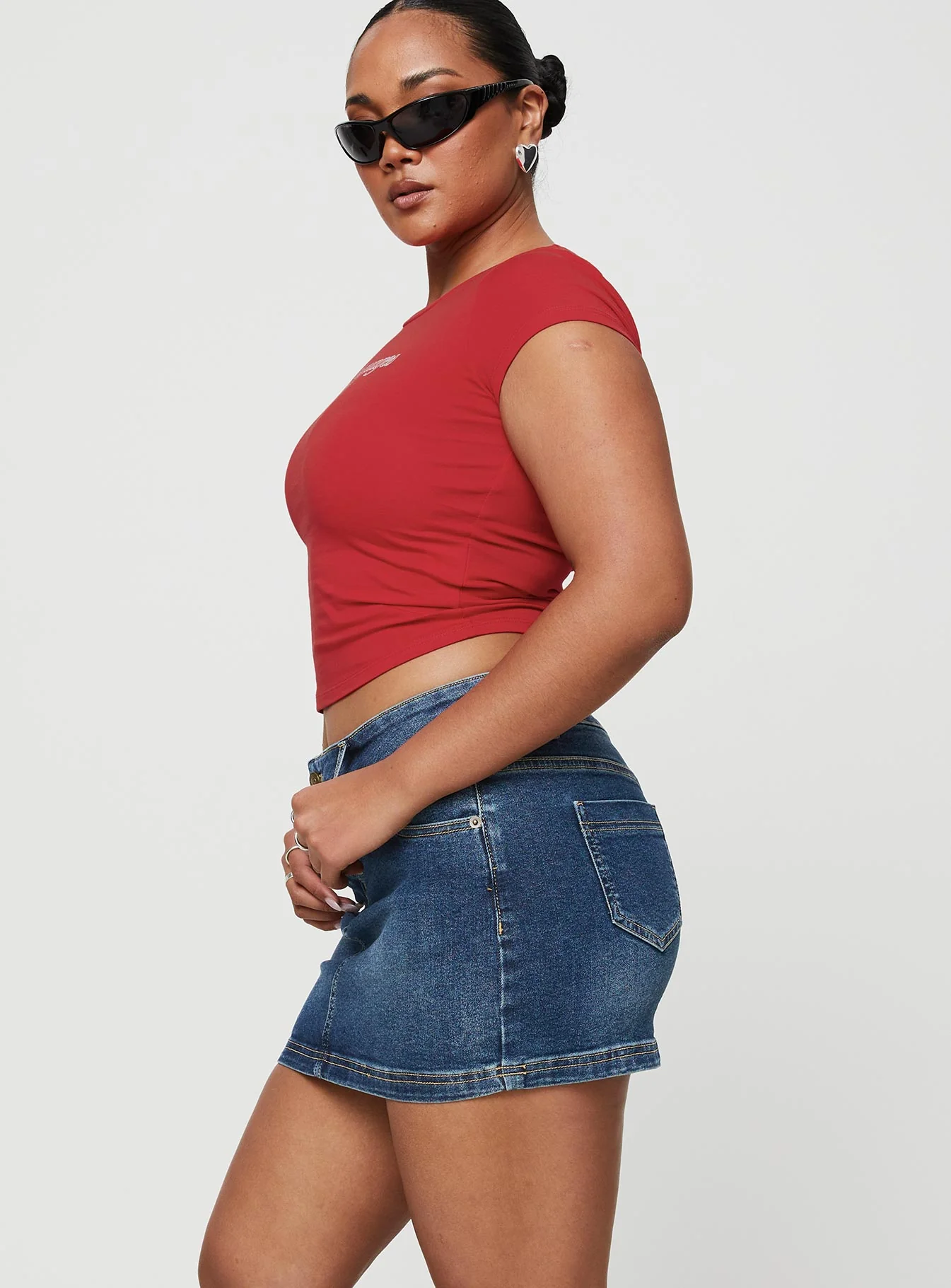 Faya Low Rise Mini Denim Skirt Vintage Dark Wash Tall - Image 8