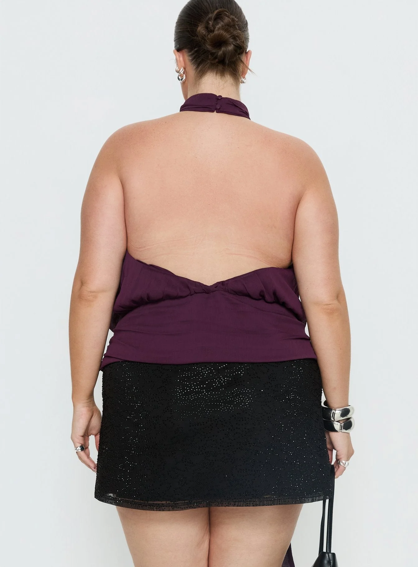 Faythe High Neck Tie Top Berry Curve - Image 4