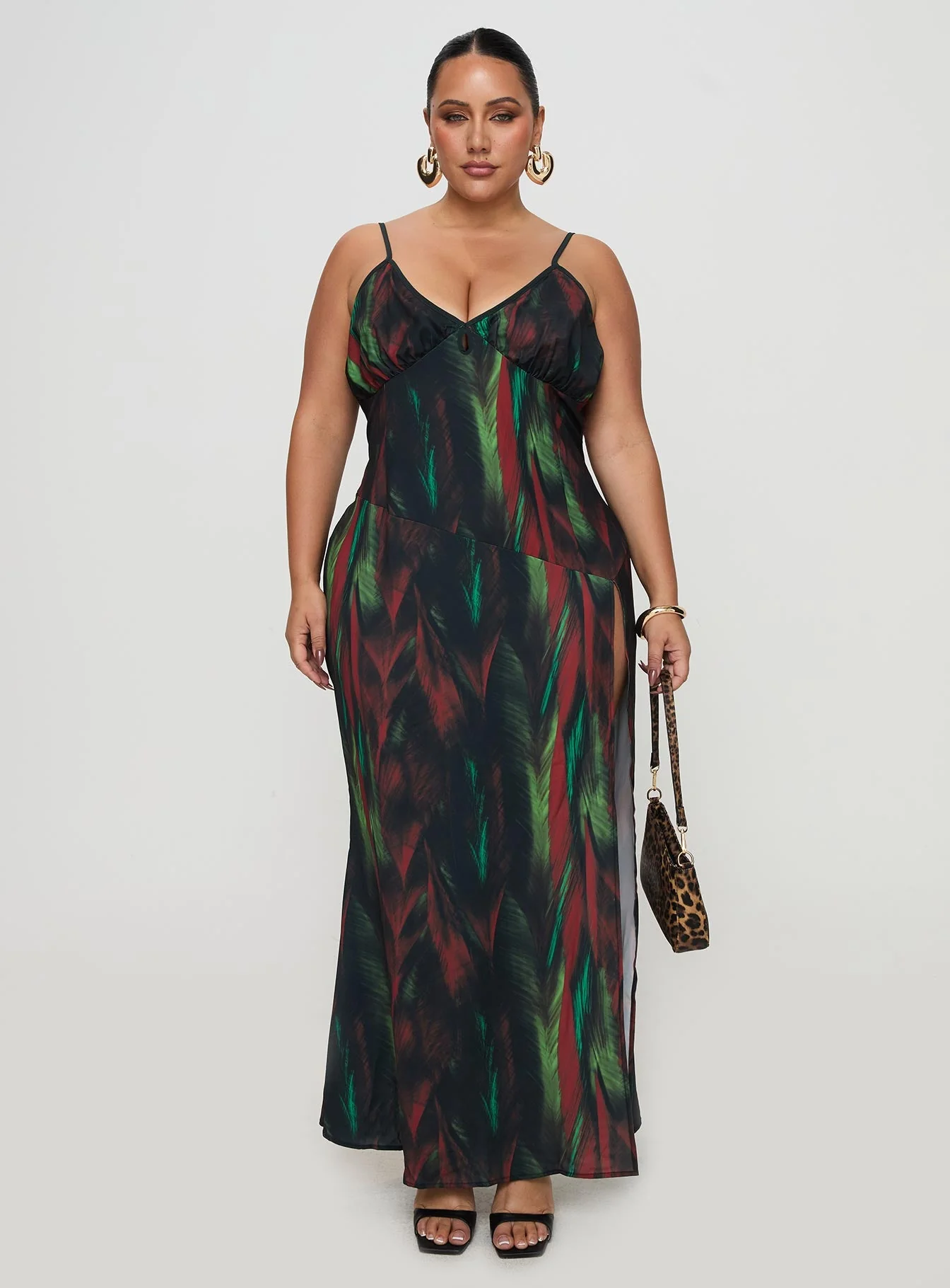 Feather Maxi Dress Multi Curve - Image 7