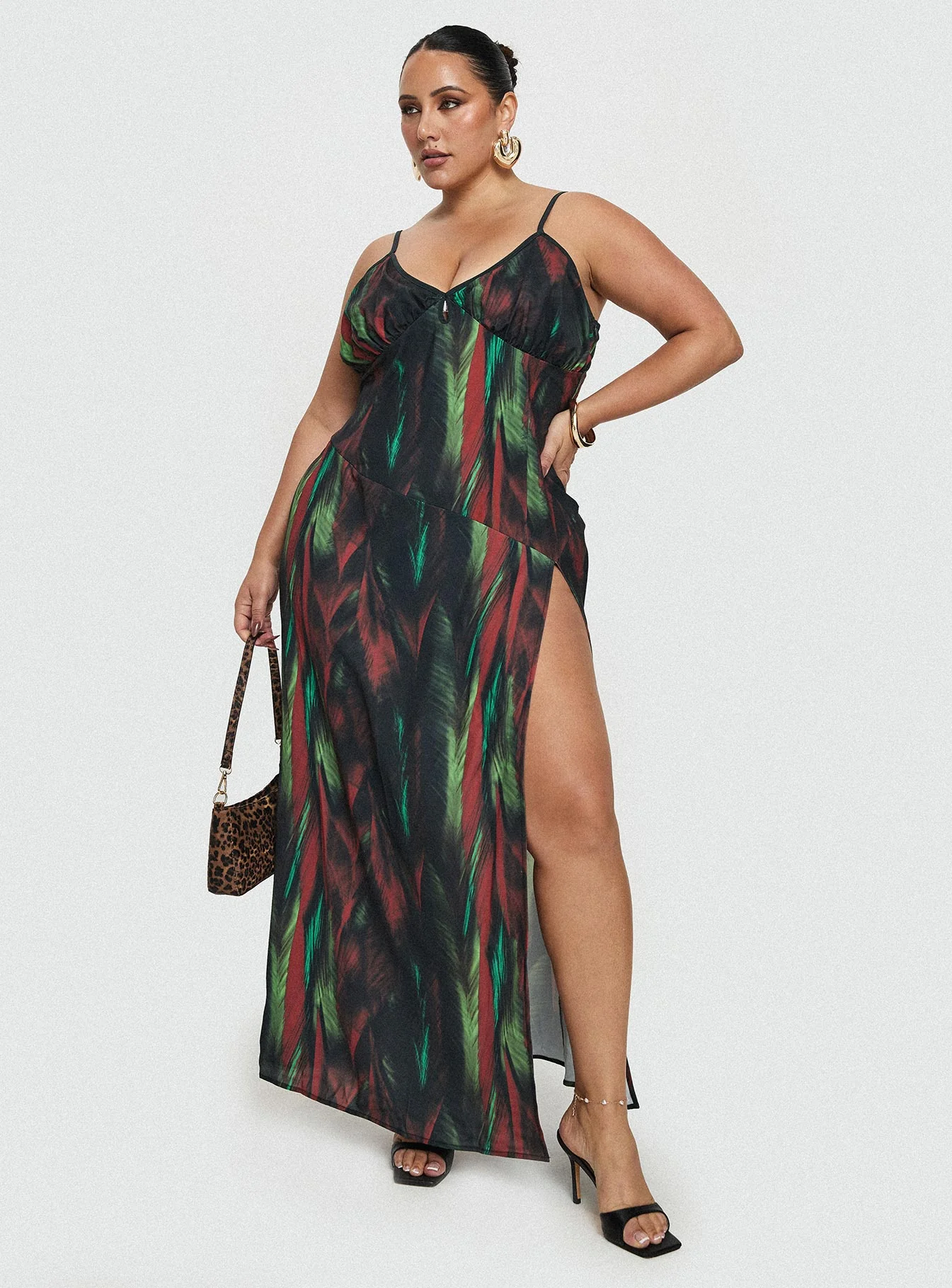 Feather Maxi Dress Multi Curve - Image 8