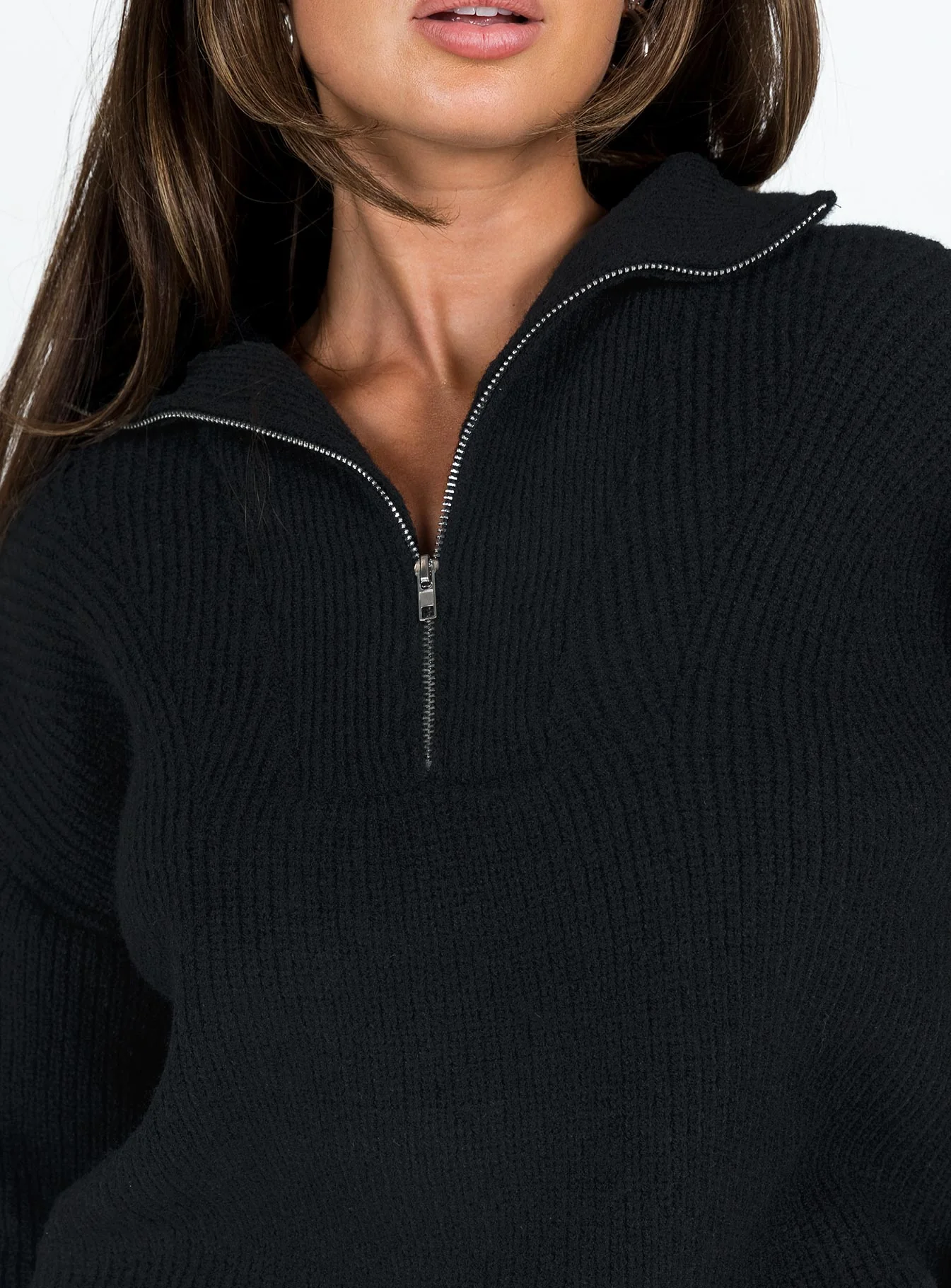Ferry Zip Front Jumper Black - Image 6