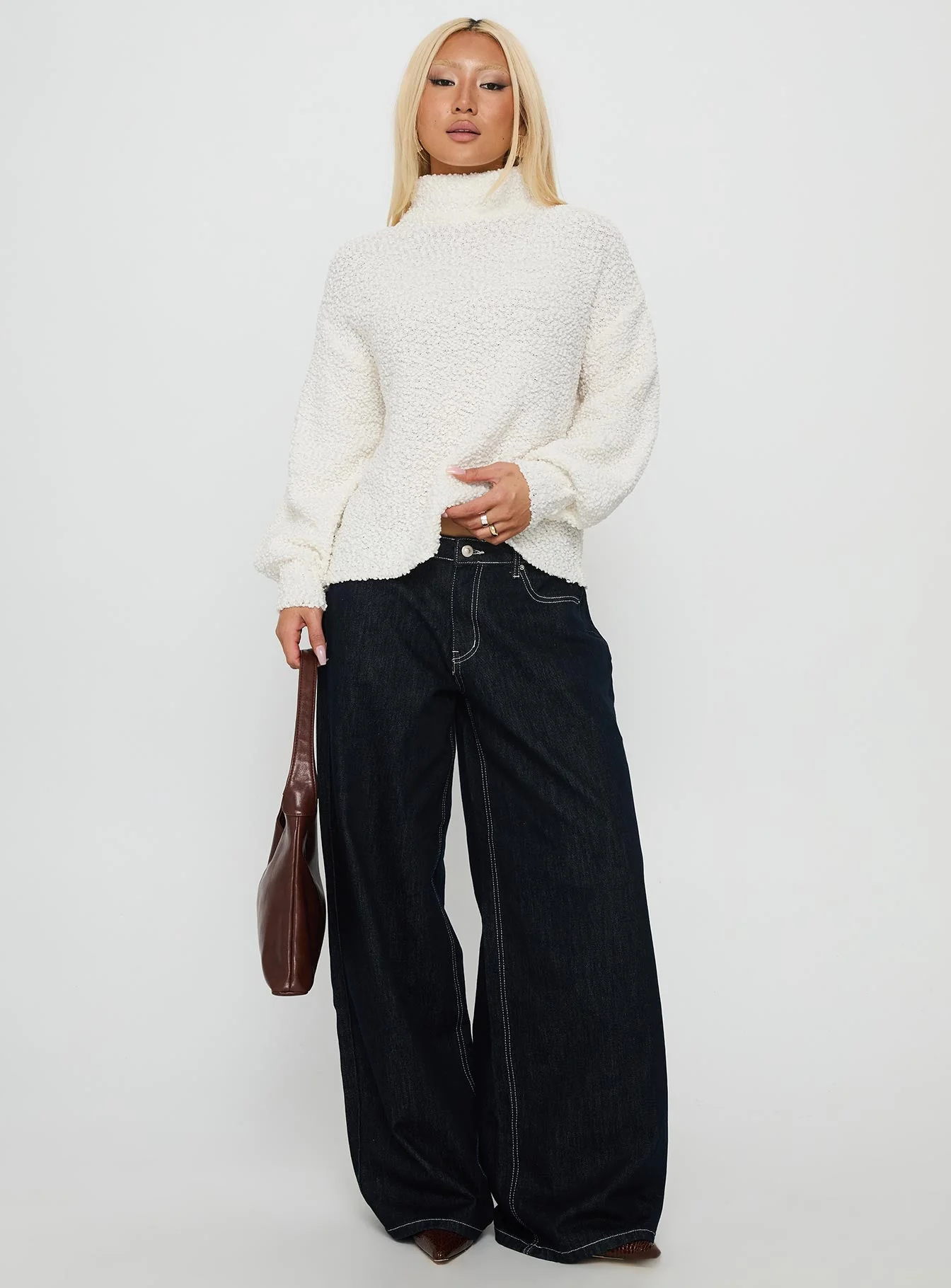 Feyre Boucle Jumper Ivory - Image 3