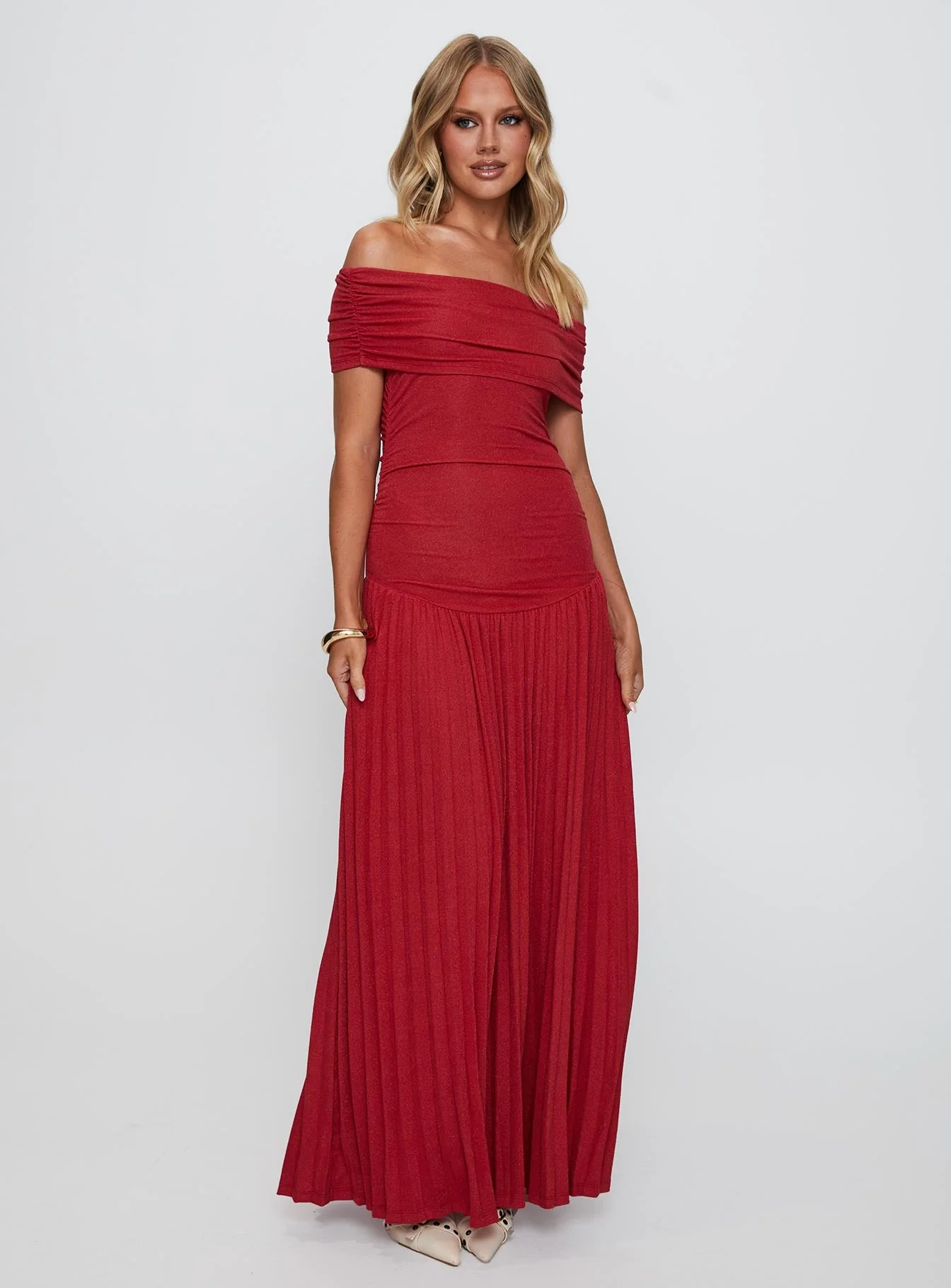 Field Of Dreams Maxi Dress Crimson - Image 3