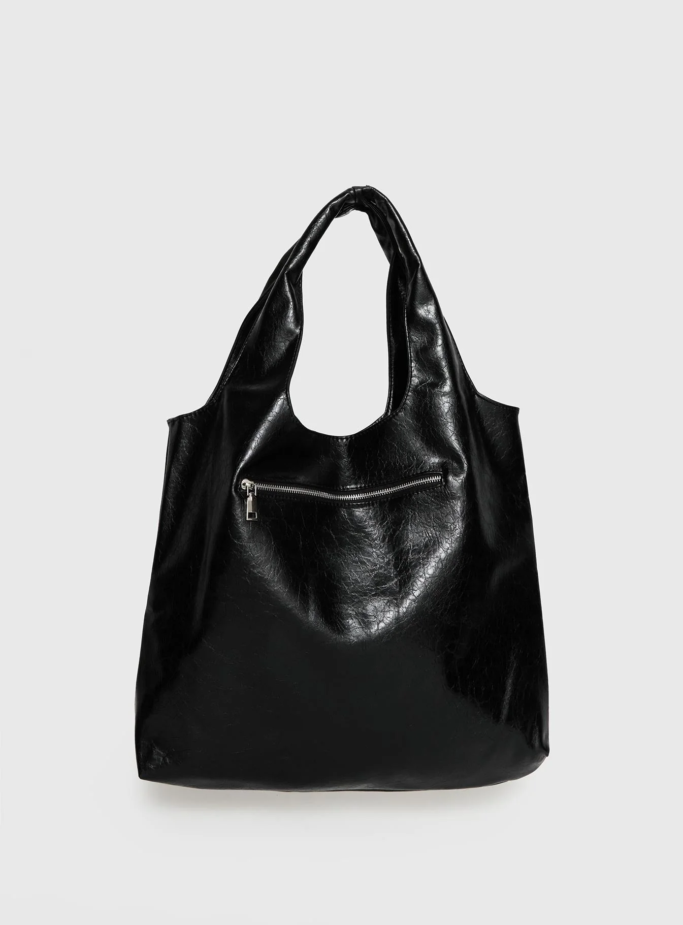 Find Your Love Eyelet Detail Shoulder Bag Black - Image 3