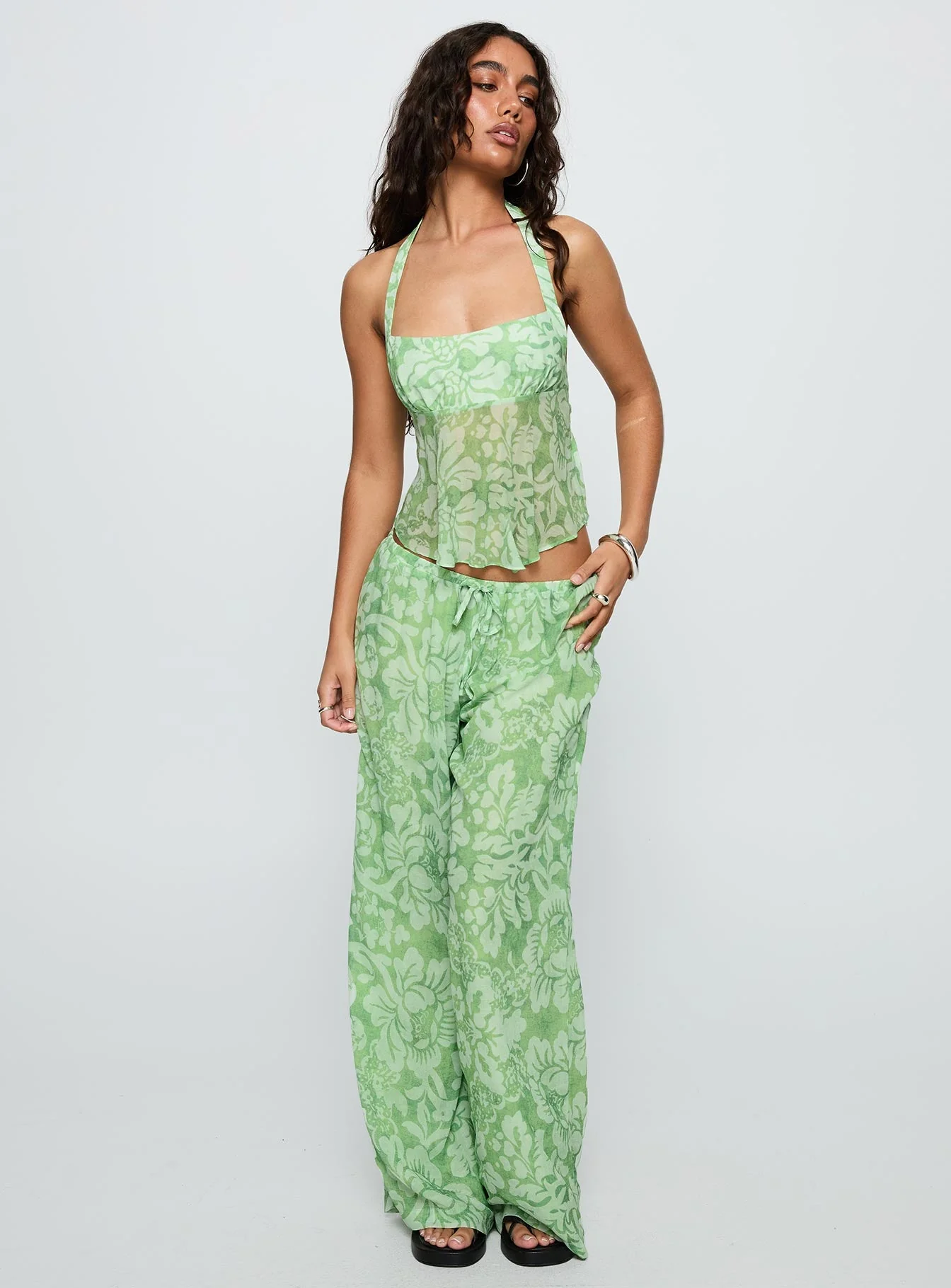 Finesse Pants Green Floral - Image 3