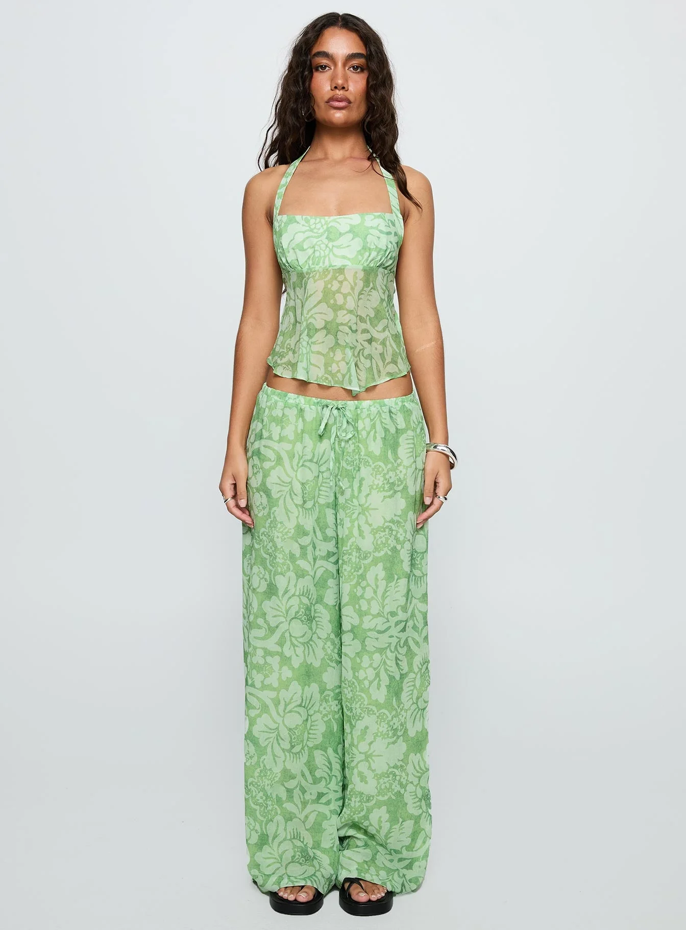 Finesse Pants Green Floral - Image 7