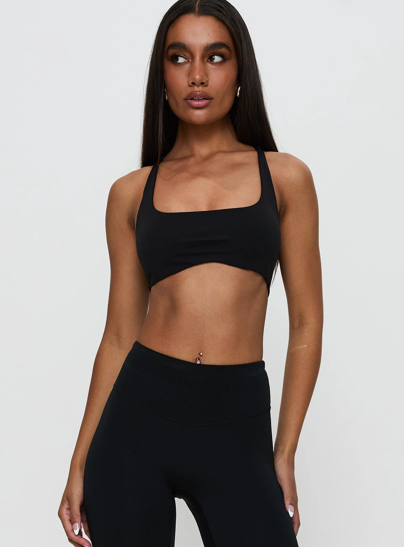 Finish Line Active Cross Back Top Black - Image 2