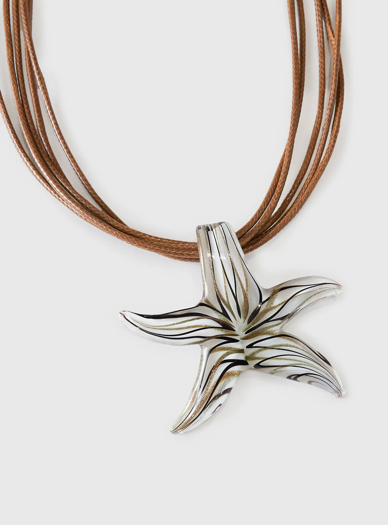 Fire Sign Glass Look Star Pendant Necklace Multi - Image 3