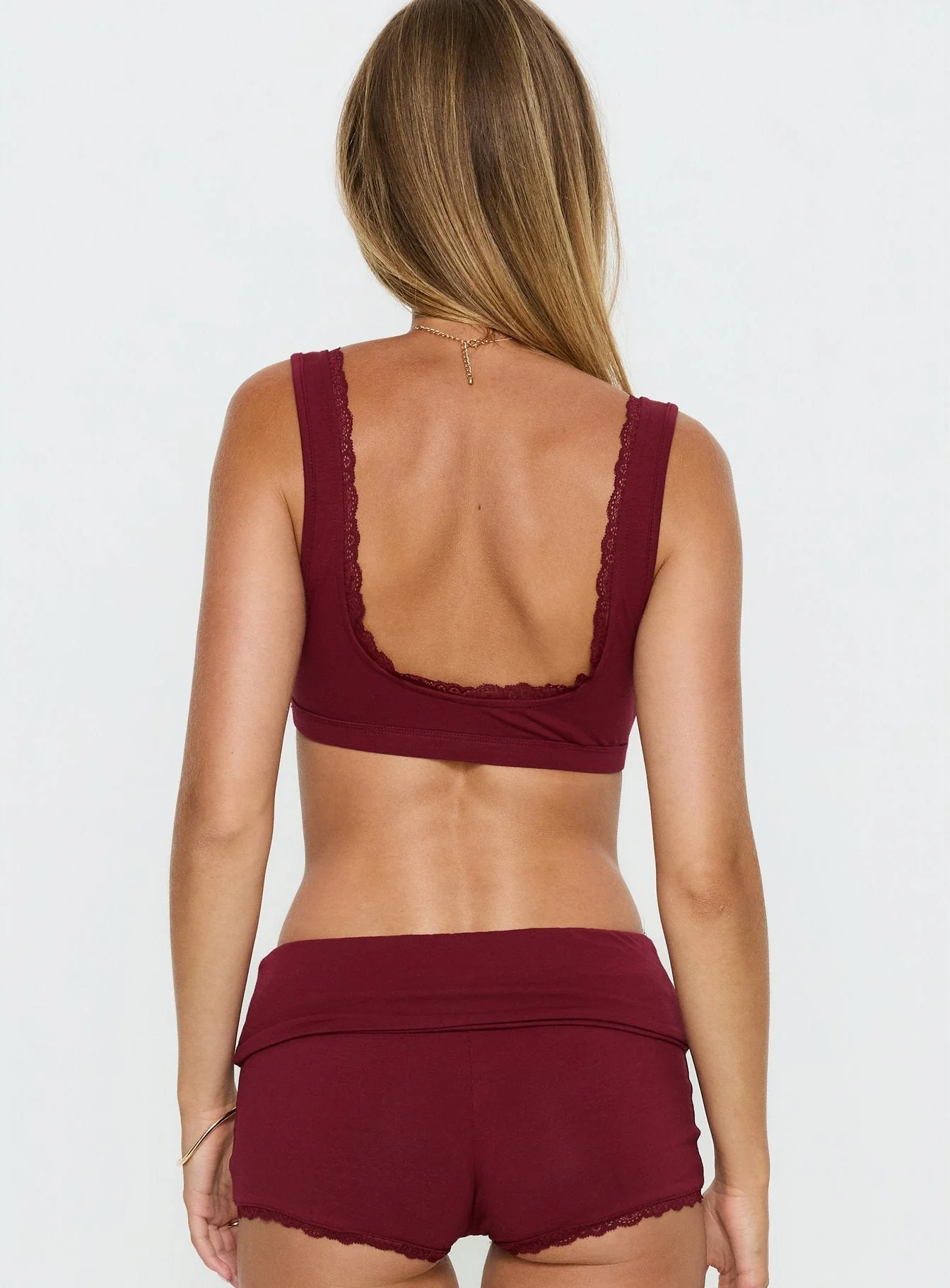 Flissie Plunge Lace Bralette Burgundy - Image 5