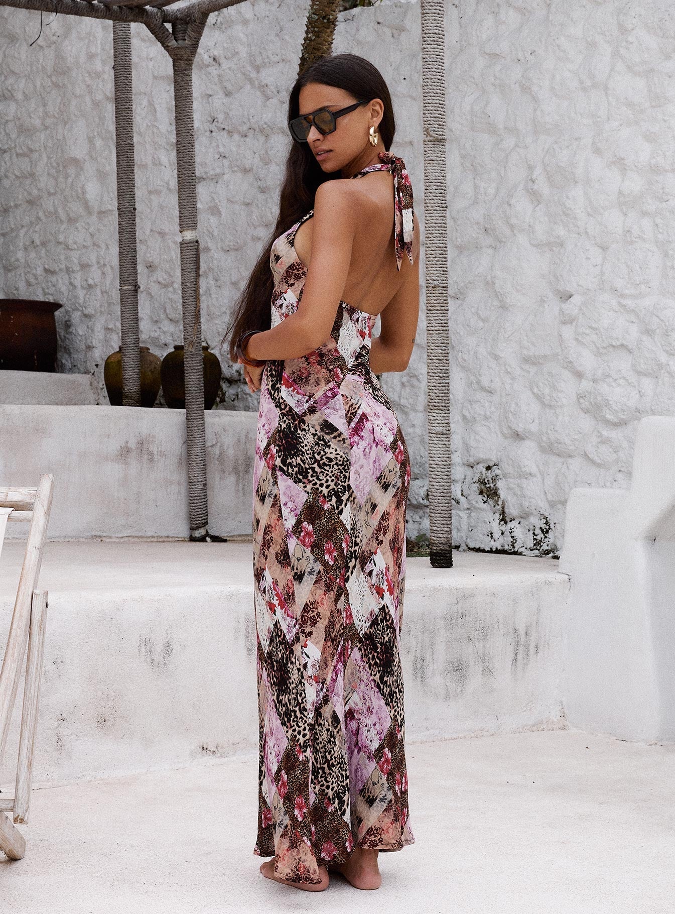 Flora Halter Maxi Dress Multi - Image 5