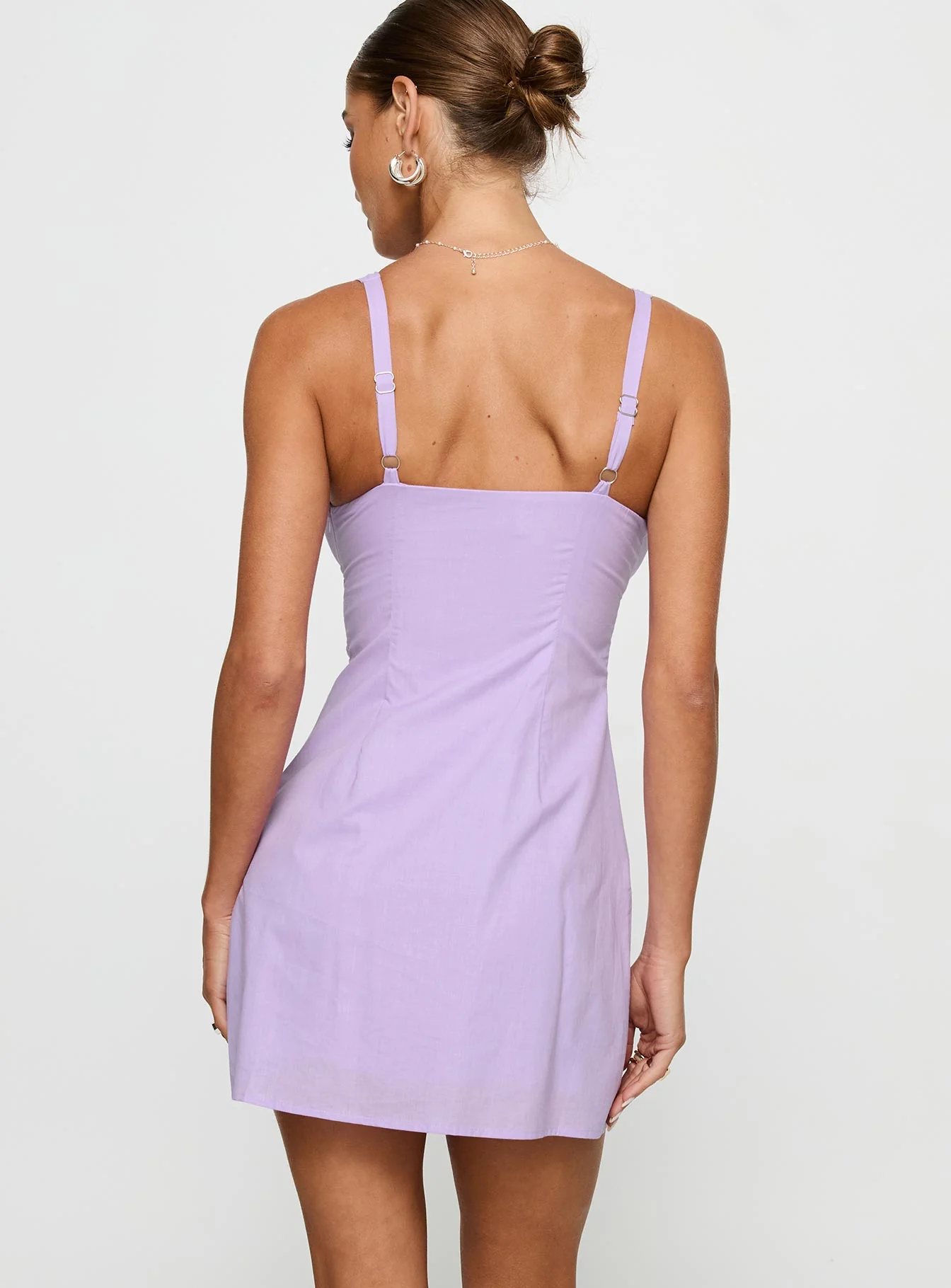 Florien Broderie Mini Dress Lilac / Lemon - Image 5