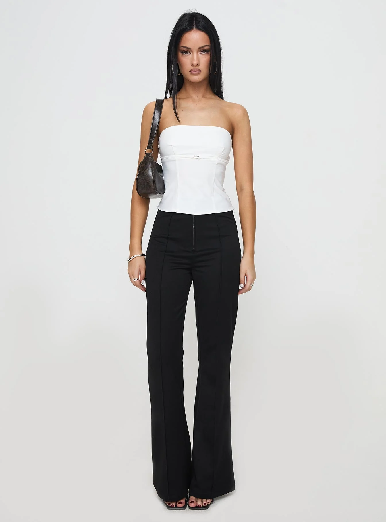 Flounce Strapless Top White - Image 7