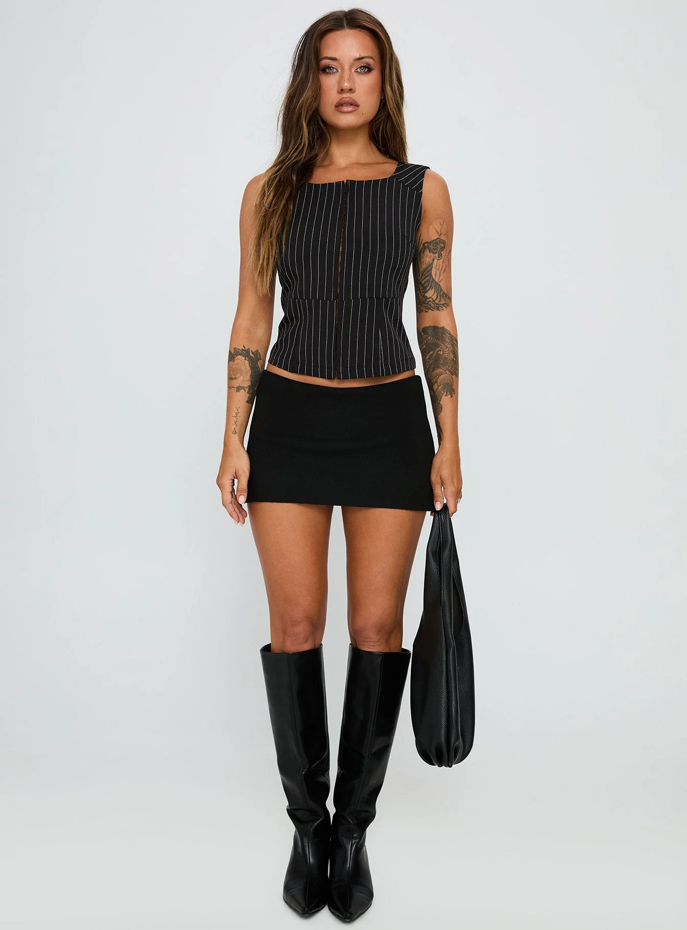 For The Weekend Top Black Pinstripe - Image 6
