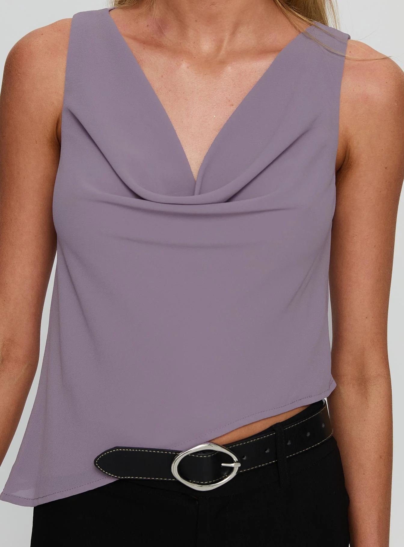 Forever Curious Cowl Neck Top Mauve - Image 5