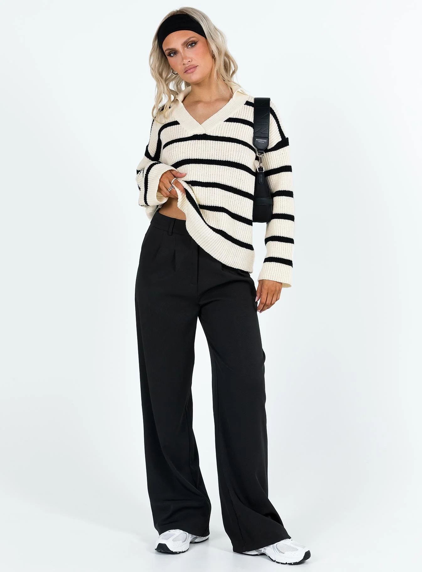 Forte Knit Sweater Black / Cream - Image 5