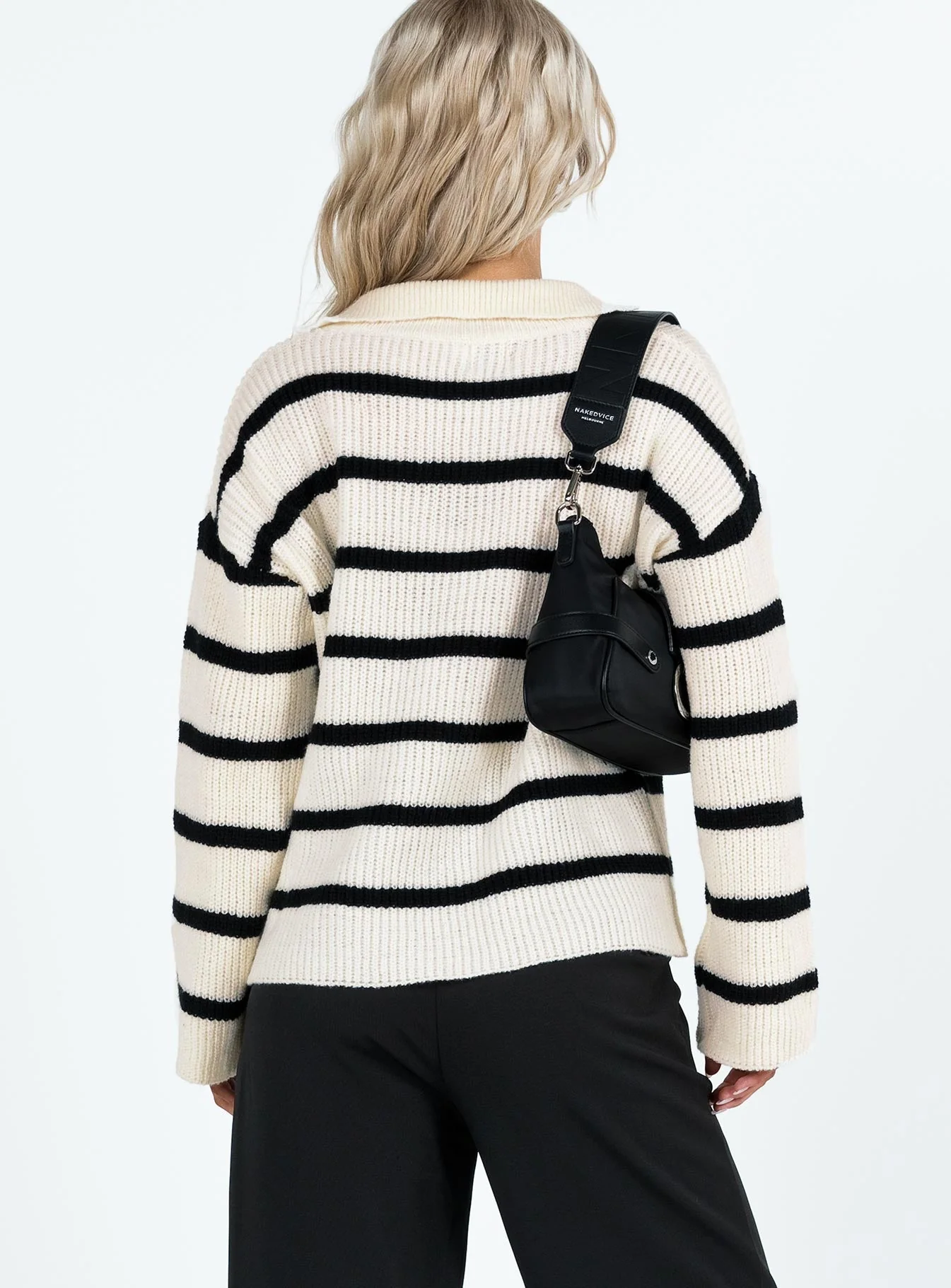 Forte Knit Sweater Black / Cream - Image 7