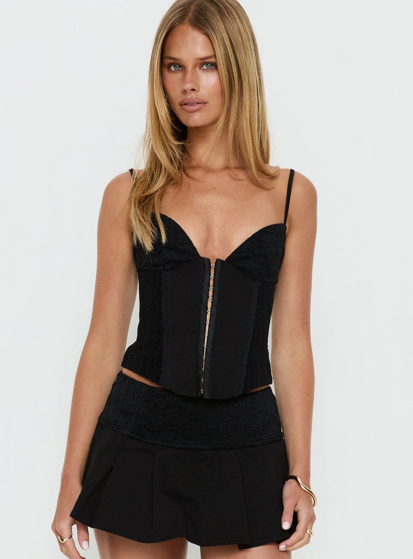Francee Lace Corset Top Black - Image 2