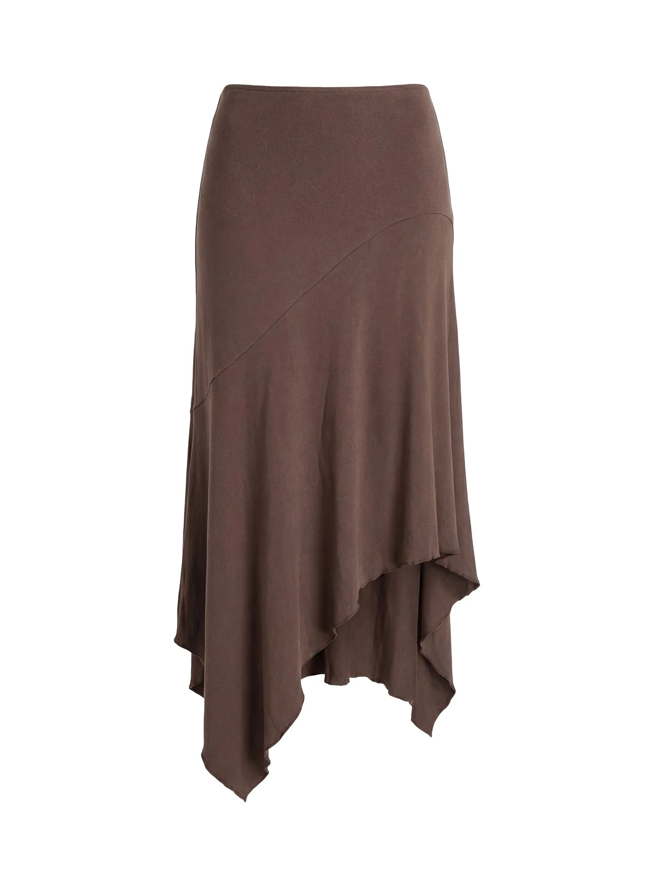 Futura Asymmetrical Midi Skirt Chocolate - Image 12