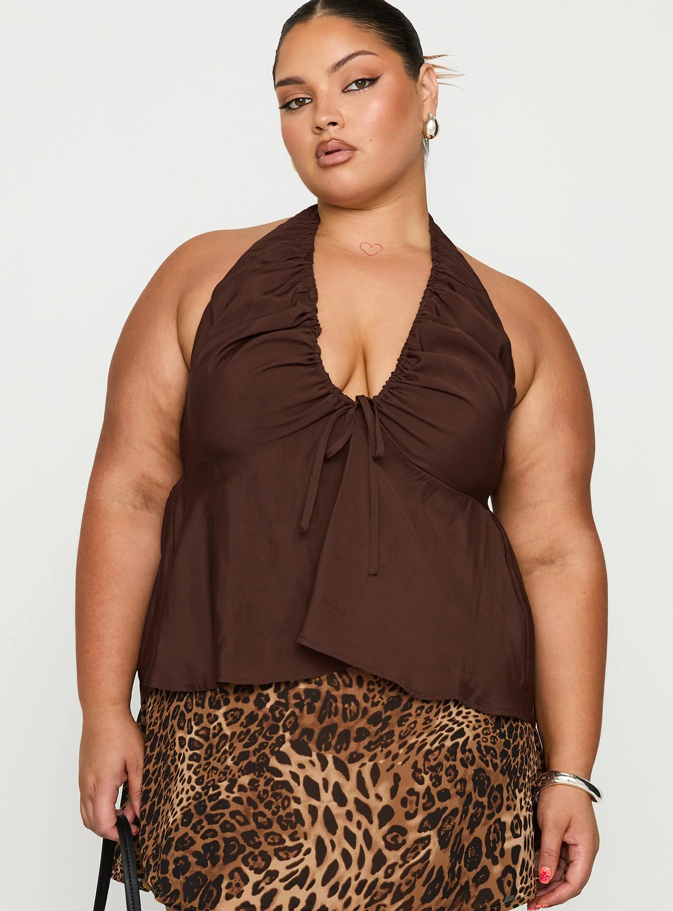 Gadot Halter Top Brown Curve - Image 2