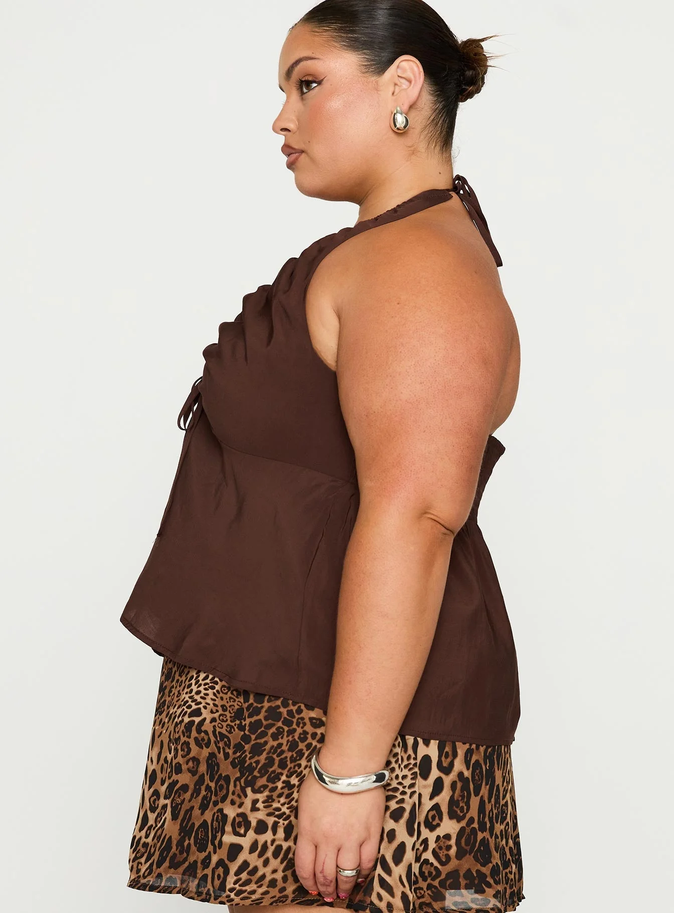 Gadot Halter Top Brown Curve - Image 4