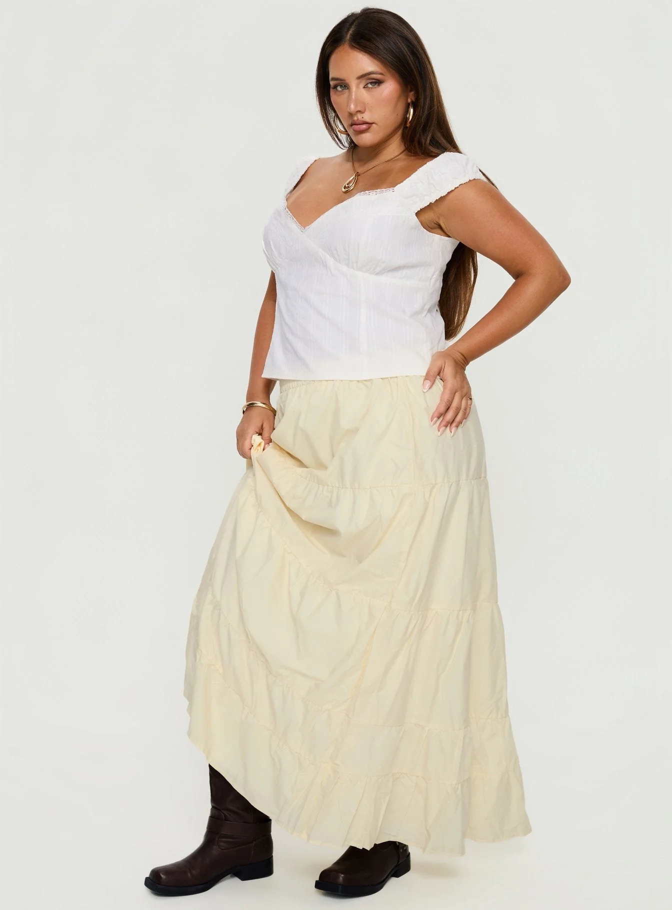 Garden Party Maxi Skirt Lemon Curve - Image 4