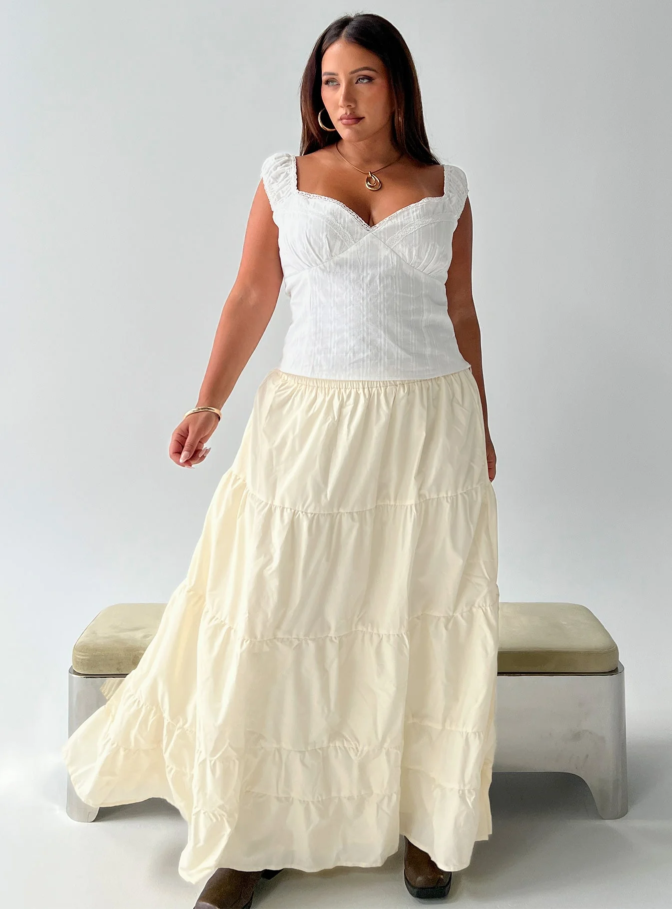 Garden Party Maxi Skirt Lemon Curve - Image 8