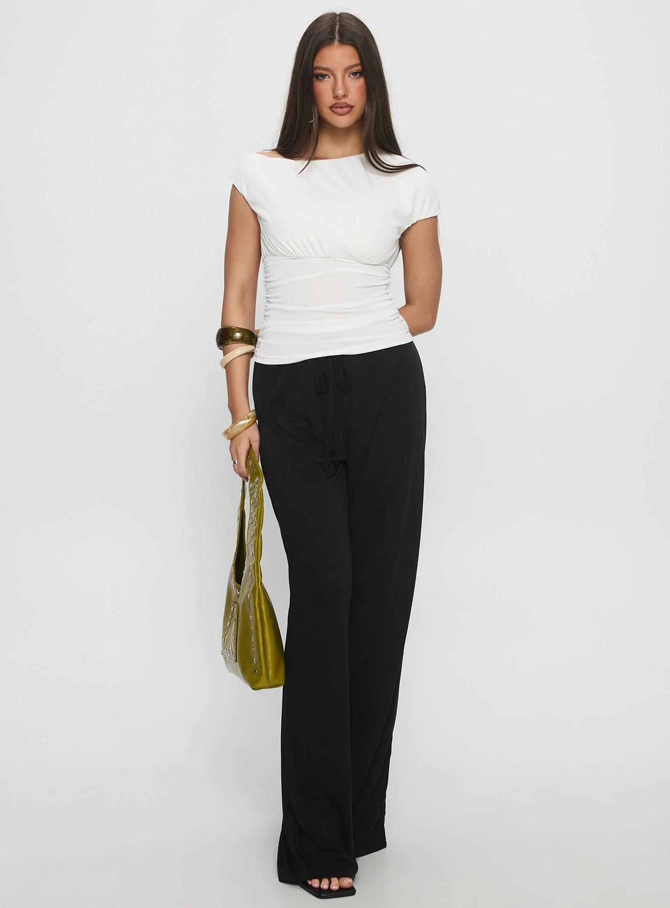 Gavrielle Jersey Wide Leg Pants Black - Image 3