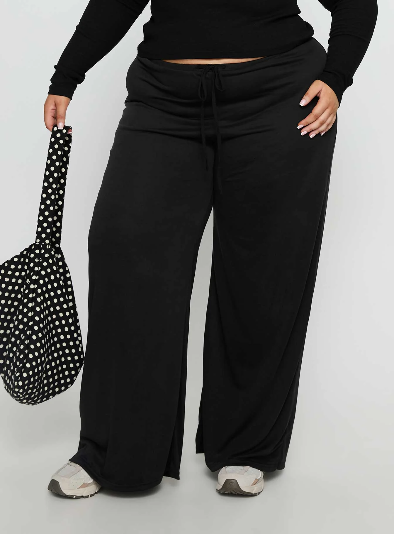 Gavrielle Jersey Wide Leg Pants Black Curve - Image 2
