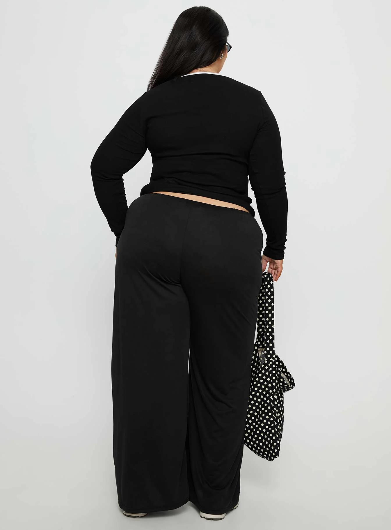 Gavrielle Jersey Wide Leg Pants Black Curve - Image 5
