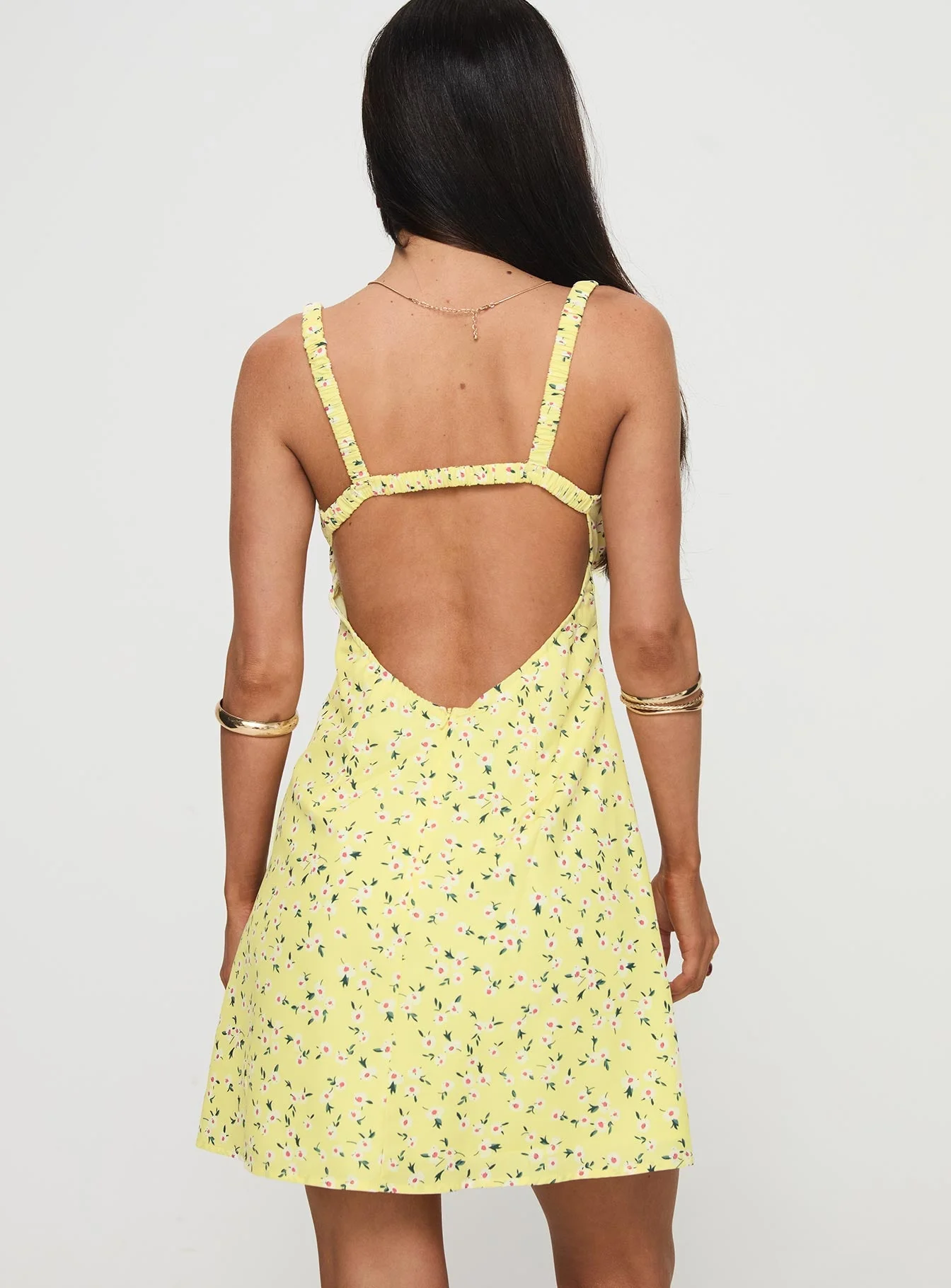 Georgia Mini Dress Yellow Floral - Image 5