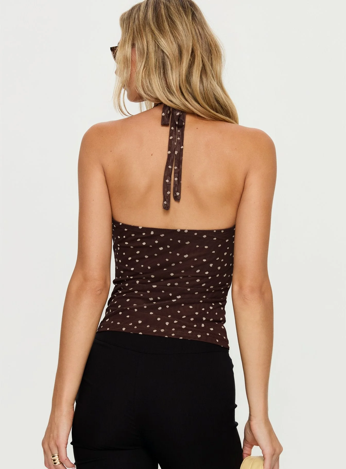 Geovana Plunge Neck Top Brown / Beige Bambi - Image 4