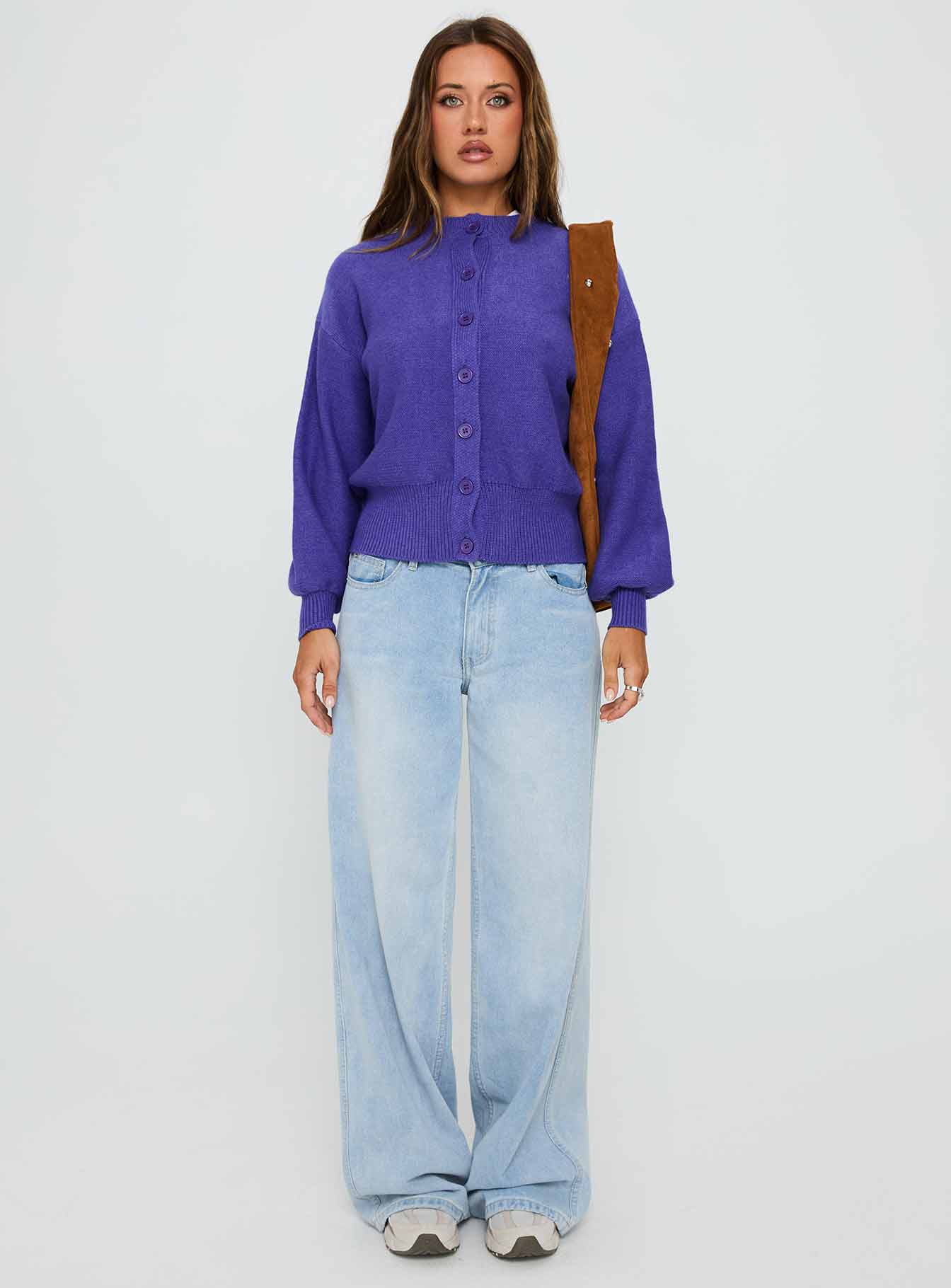 Get Going Knit Cardigan Purple - Image 7