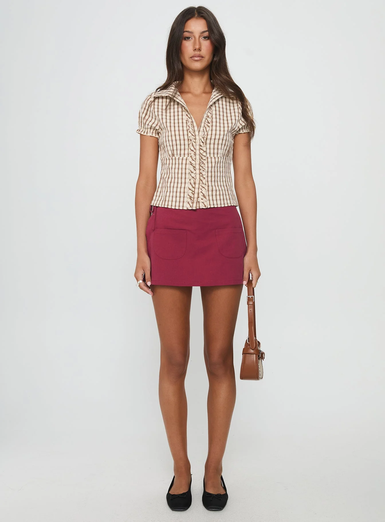 Gigi Wrap Skort Burgundy - Image 7