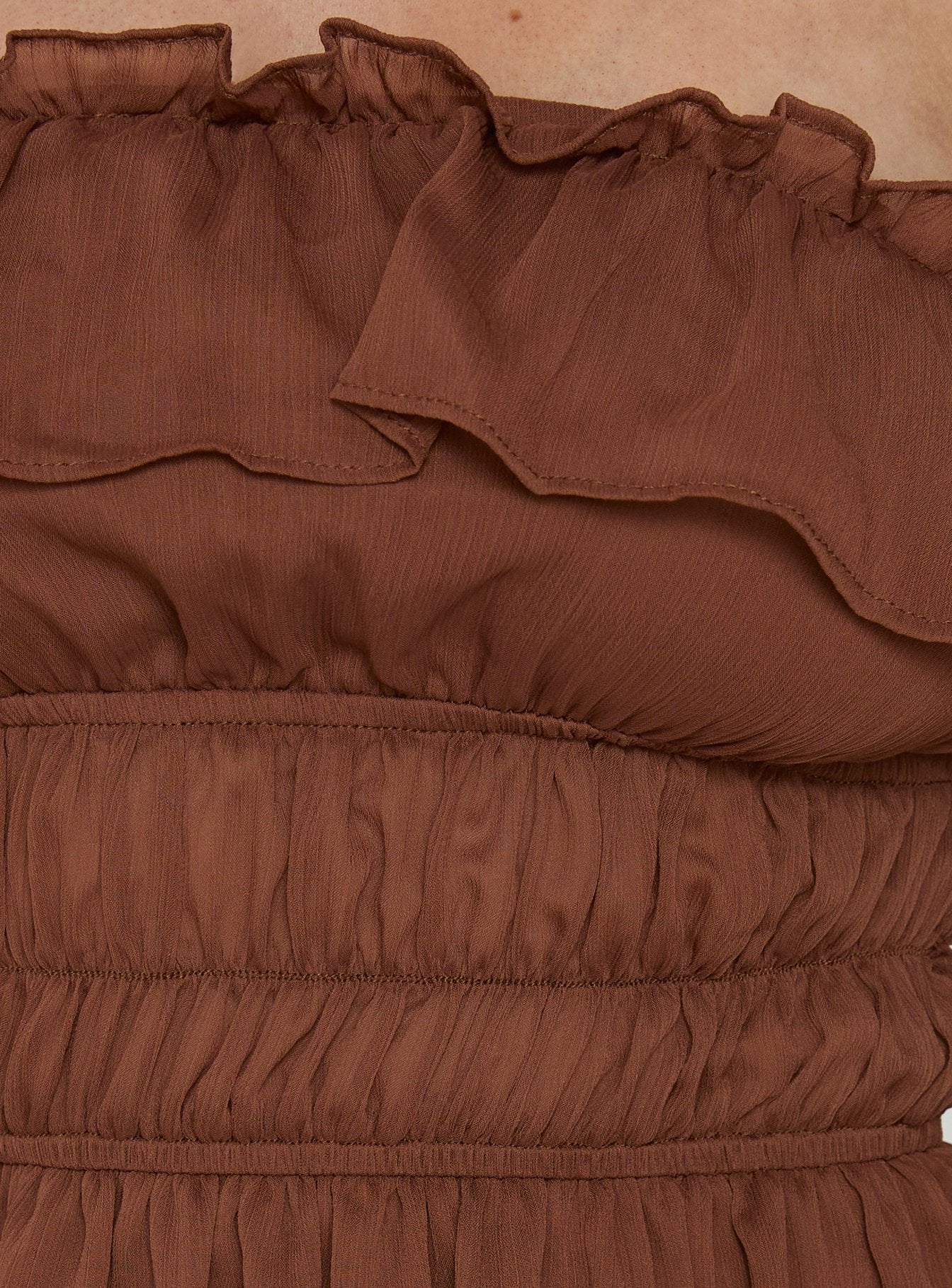 Ginnilee Strapless Frill Top Mocha - Image 6