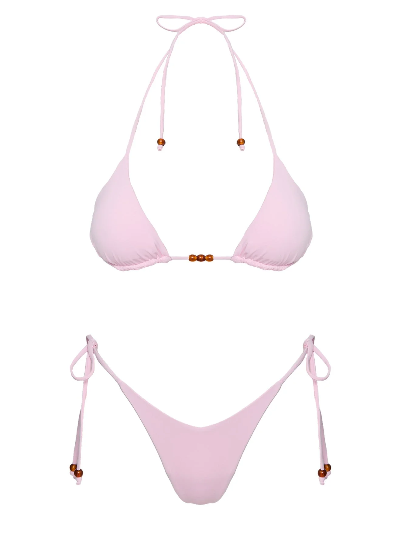 Glora Tie Side Beaded Bikini Bottom Pink - Image 8